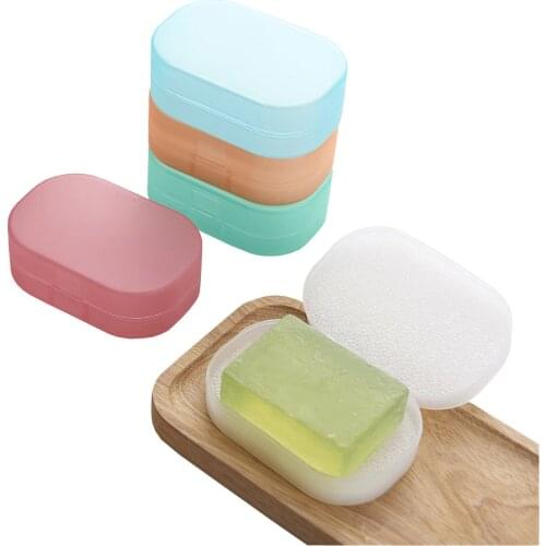 XUNZHE 1Pcs 7 * 10 * 3.5 cm Rectangular sponge soap box Plastic Water Drain Sponge Holder Soap Storage Box Home Organization