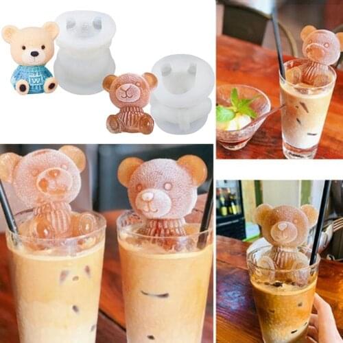 1PCS Bear Dog Shape Silicone Ice Cube Tray Maker Cake Chocolate Mold DIY Baking Tool bar accessories drinkware barware