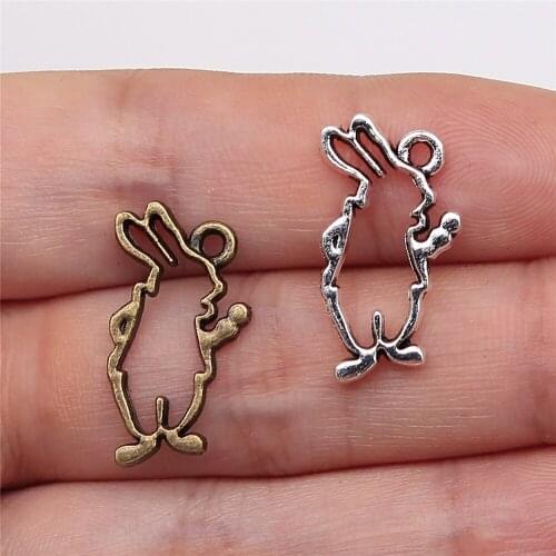 10pcs 2 Colors 12x21mm Hollow Rabbit For Jewelry Making Jewelry Findings Animal Charms Bunny Charms