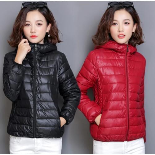 2019 Women Ultra Light cotton padded Jacket Hooded Winter Coats Women Warm Lightweight Parka Soft Women Outdoor Clothing RFQ028