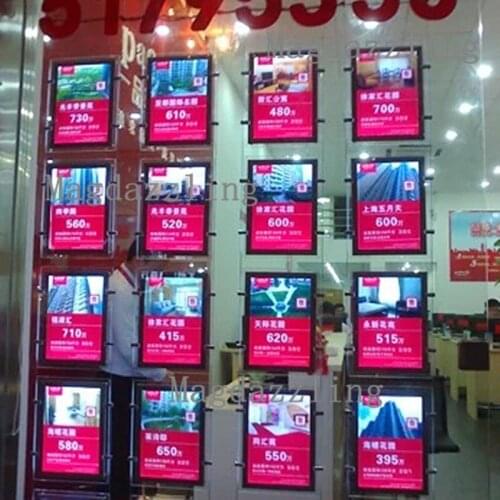 A3 Estate Agent Window Display Kits Single Side LED Shop Window Display Light Box Board(16pcs/lot)