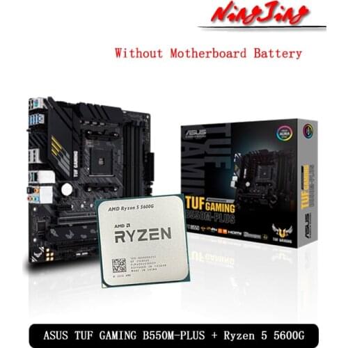 AMD Ryzen 5 5600G R5 5600G CPU + ASUS TUF GAMING B550M PLUS Motherboard Suit Socket AM4 All new but without cooler