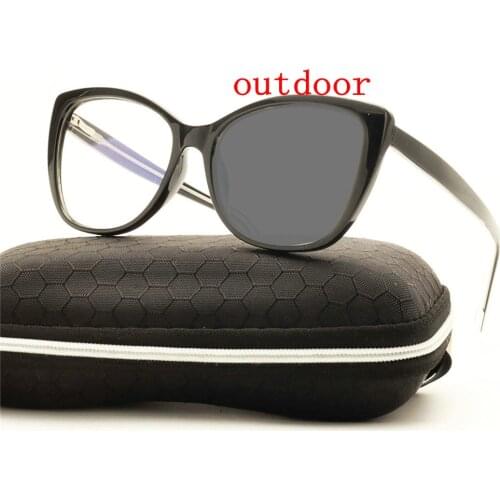 Black cat Progressive Multifocal Transition Sunglasses Photochromic Reading Glasses women Points for Reader Near Far sight NX