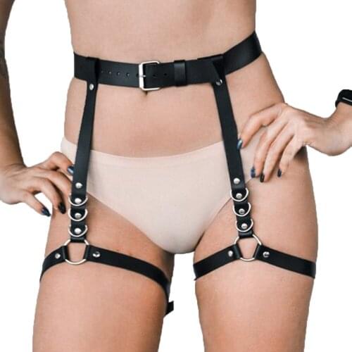 CKMORLS Bdsm Leather Leg Harness Bondage Garter Suit For Acceleration Sex Tools Sexy Body Harness Women Erotic BDSM Bandage