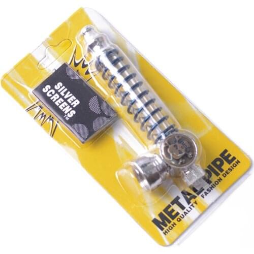 SWSMOK Metal Glass LED Light Smoke Pipe Portable Mini Tobacco Smoking Pipes Metal Tube Filter Grinder Herb Gifts of Health