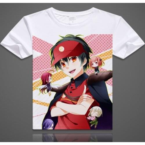 Hataraku Maou-sama T-shirt Anime The Devil is a Part-Timer Satan Jacob Cosplay T shirt Fashion Breathability Tops Tees