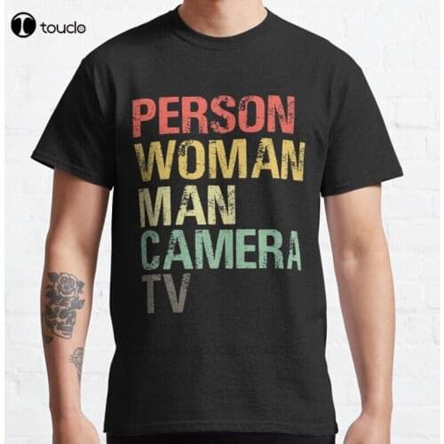 New Person Woman Man Camera Tv Person Woman Man Camera Tv Classic T-Shirt Cotton Men Tee Shirt