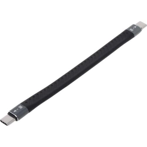 For Thunderbolt 3 Data Cable High Speed 10/40Gbps Transmission Speed Soft USB-C to USB-C Charging Cord Line 15cm Black Chip HX6A