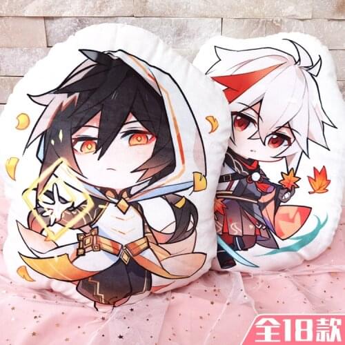 Game Genshin Impact Venti Diluc Kaeya Klee Aether Tartaglia Plush Stuffed Doll Pillow Cushion Toy Cosplay Xmas Birthday Gift