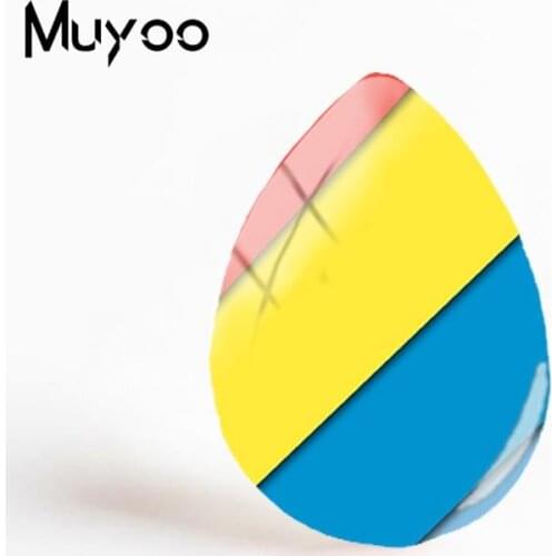 2019 New Geometric Glass Cabochon Color Lines Tear Drop Cabochons Handmade Jewelry