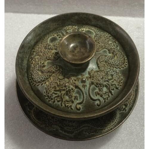 China brass archaize teabowl crafts statue