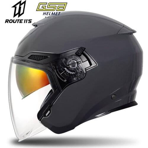 GSB Four Seasons Capacete De Moto Motorcycle Helmet Half Helmet Female Motorcycle Running Helmet General Half Helmet Double Lens