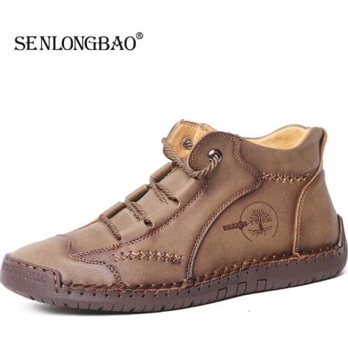 New Brand Men Casual Shoes Handmade Leather Loafers Comfortable Mens Shoes Quality Split Leather Flat shoes Moccasins shoes