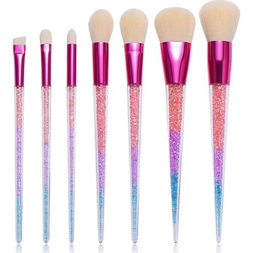 Makeup brushes set professional 6pcs Woman makeup tools facial beauty brushes eye Colored appearance Transparent pole sh1100104