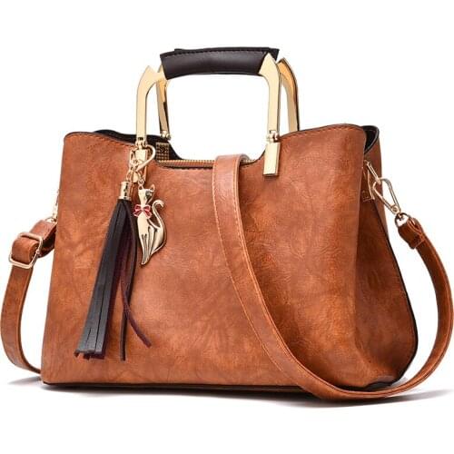 2020 new womens bag PU leather shoulder bag messenger bag solid color fashion womens bag retro handbag middle-aged mother bag