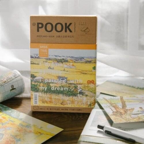 Vincent Van Gogh oil painting paddy field design post cards office school stationery craft