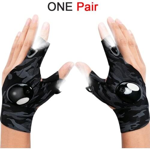 D5 Outdoor Led Flashlight Gloves Cool Camping Fishing Gear Hands-Free Night Cycling Light Gloves Birthday Gift Ideas 1 Pair Tool