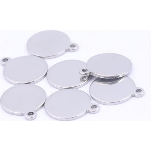 50pcs Stainless Steel 12mm Round Disc Stamping Blank Charms Diy Bracelet Necklace Accessories