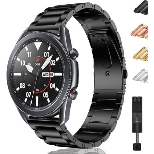 20mm 22mm strap for samsung galaxy watch 3 45mm 41mm 46mm active 2 band for amazfit bip gts/gtr 2 Bracelet Stainless Steel bands