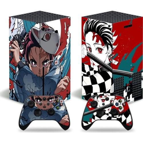 Demon Slayer Style Skin Sticker Decal Cover for Xbox Series X Console and 2 Controllers Xbox Series X Skin Sticker Viny 3