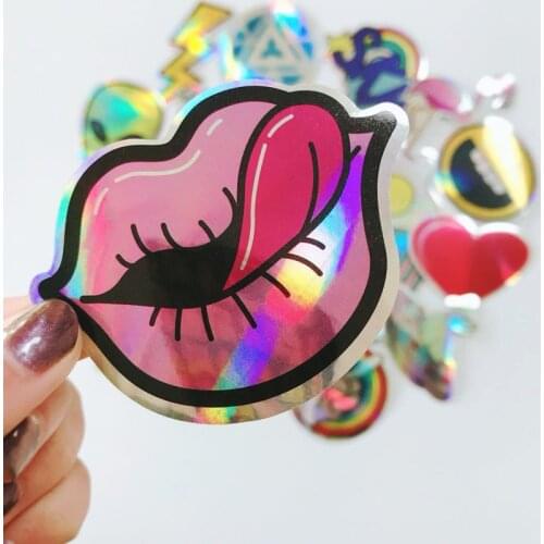 TD ZW 60 Pcs/Lot Cool Styling Colorful Reflective Car Laptop Bicycle Sticker For Trunk Skateboard Guitar Decal Fashion Stickers