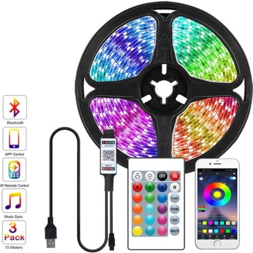 Smart USB Led Strip DC 5v Led Light TV Background Flexible RGB 5050SMD Tape DIY Lighting Lights Bluetooth APP 24 Key Controller