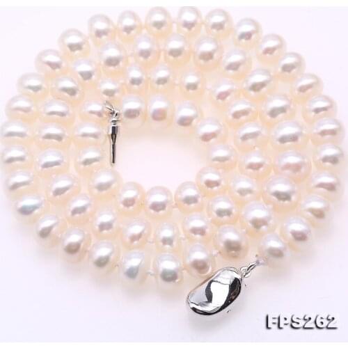 Unique Pearls jewellery Stone Natural Pearl Jewellery Set For Women Gift White 7mm Freshwater Pearl Necklace Bracelet Earrings