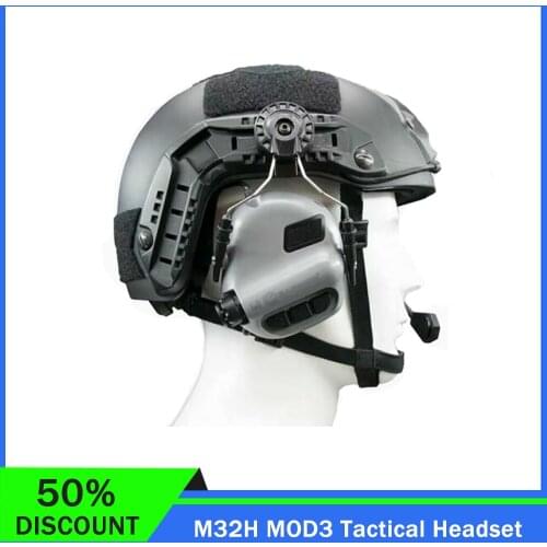 In Stock Earmor Tactical Electronic Communication Headset M32H MOD3 - GREY New