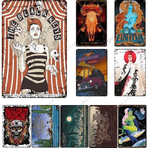 Vintage Rock Metal Tin Sign Rusty Metal Signs Poster Club Man Cave Home Wall Decor Signs Music Decorative Plate Metal Plaque