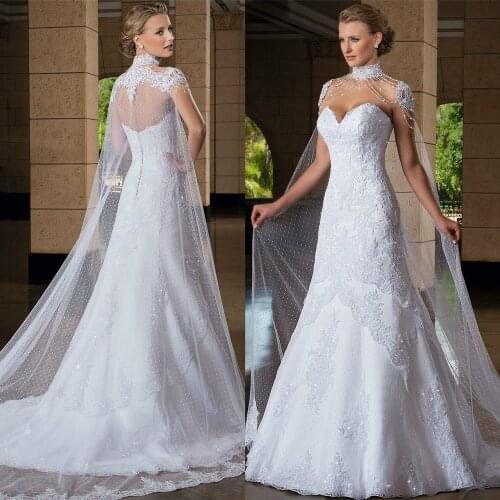 Custom made vintage a line high neck lace strapless bridal gown 2018 vestido de novia Free Shipping mother of the bride dresses