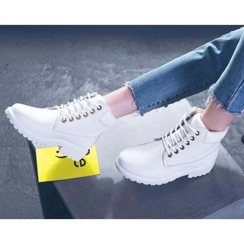 Winter boots women shoes fashion solid flats sneakers women snow boots women lace-up winter ankle boots casual shoes woman yuj8