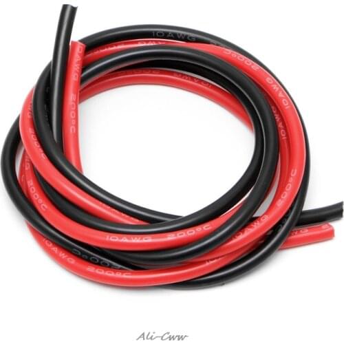 1 set wires 2.5M Red + 2.5M Black Silicone Wire Flexible Stranded Copper Cable For RC 10/12/14/16/22/24/26 AWG Gauge Choice