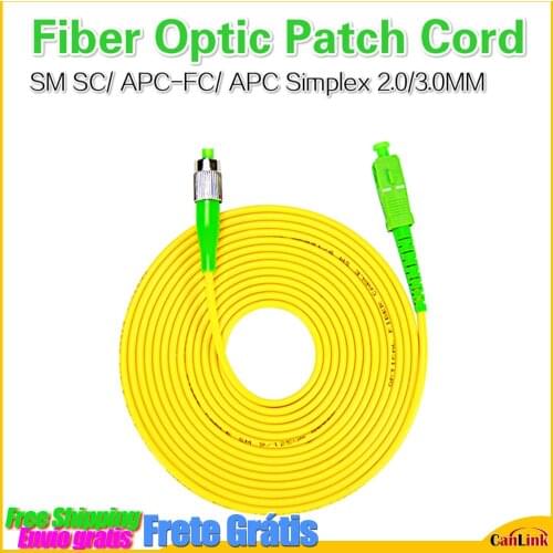 10PCS /bag SC/ APC-FC/ APC Simplex mode fiber optic patch cord 2.0mm / 3.0mm FTTH fiber optic Jumper Cable free shipping