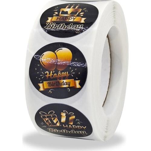 100-500pcs Cute Happy Birthday Stickers Birthday Gift Decoration Tag Sealing Label Kids toys Gift Package Scrapbooking Stickers