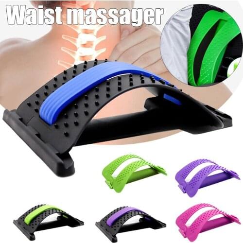 2019 Back Stretch Equipment Massager Stretcher Fitness Lumbar Support Relaxation Spine Pain Relief