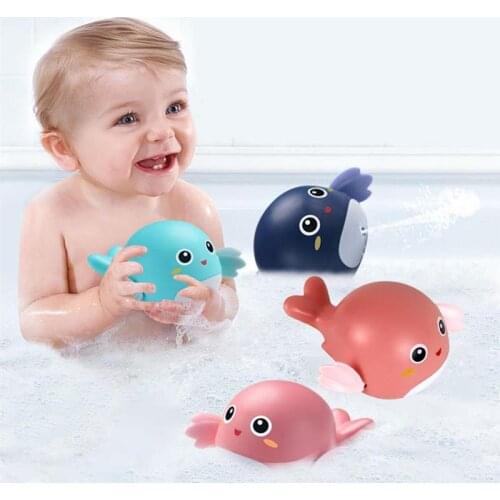 2021 Baby Bath Toys Cute Cartoon Whale Baby Water Toy Infant Swim Chain Clockwork Toy For Kid Toys Newest Dropshipping