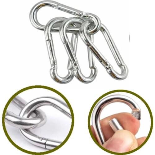 5/10/20pcs Carabiner Clip Snap Hook Spring Loaded Steel Carabina Carbine Keychain Multifunctional Carabiner Clip Snap Hook