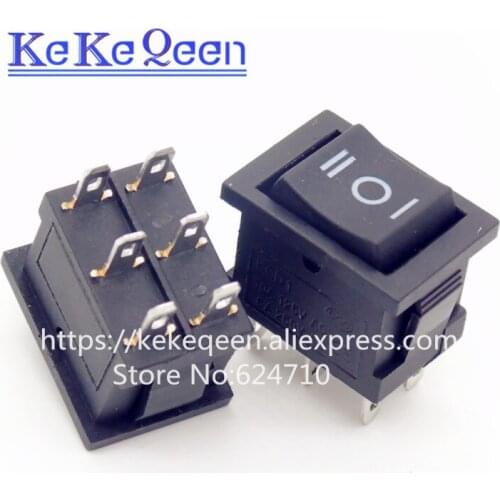 5PCS/LOT Ship Type Switch 15*21mm 6PIN ON/OFF/ON Boat Rocker Switch 6A/250V 10A/125V 15X21