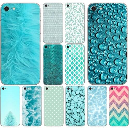 83DD Fashion Aqua Silver Green Mint Soft Silicone Cover Case for iphone 5 5s se 6 6s 8 plus 7 7 Plus X XS SR MAX case