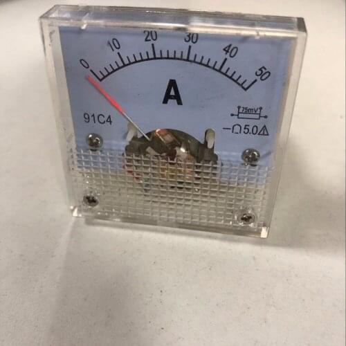 91C4 Mini Measure DC 0-50A Analog AMP Current Panel Meter Ammeter Gauge Class 5.0 Accuracy Instrument Automatic Control System