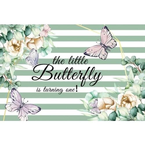 Butterfly Flower Green and White Background Banner Gift Photography Christmas Party Decoration Poster Background