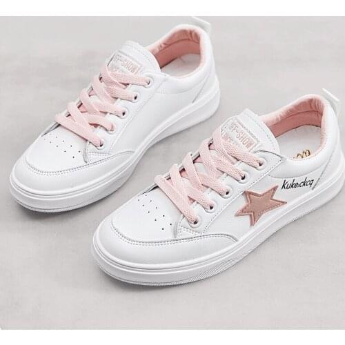 2020 White PU Womens Vulcanize Shoes Women for Woman Elegance Spring Autumn Ins Korean Hot Sale Fashion Star Women Shoes