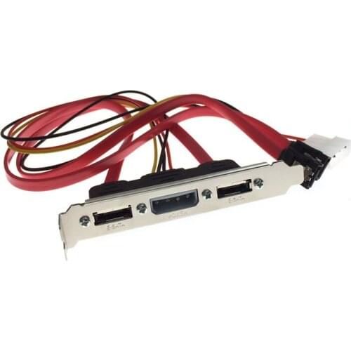 2 Ports SATA to eSATA + IDE 4 Pin Power PCI PC Computer Bracket Slot Cable 30cm 2ft External Set 3 in 1