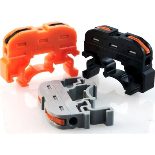 50pcs Din Rail Terminal Block Wire Connector 211 Quick Wire Compact Splicing Conductor Fast Cable Connector Mini Conductor