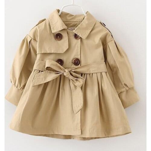 Jacket Kids Girls Spring Autumn New Baby Jacket Girl Windbreaker Long Paragraph Children Solid Color Toddler Girl Jacket