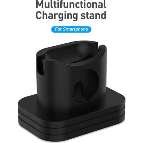 Multifunctional Charging Dock Station Base Holder Charger Silicone Desk Charging Base For Airpods For Most Type Smart Phone