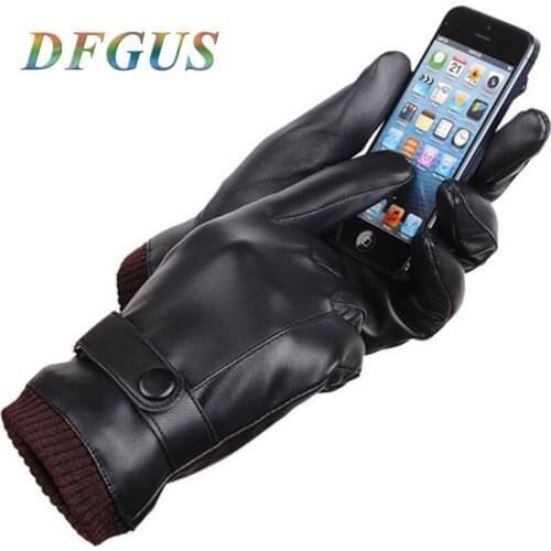 Men Washable Leather Winter Gloves Touch Screen Gloves Women Warm Mittens Driving Ridding Gloves Eldiven Winter Gloves