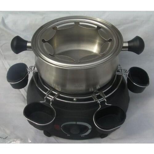 1300W Multi-purpose Stainless Steel Cheese Fondue Set Cheese Furnace Cheese Pot With Electric Heating Plate Free Shipping
