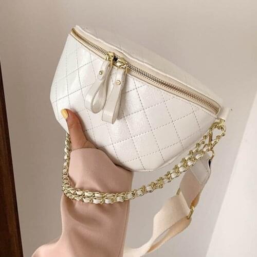 Chain Chest Bag Women Crossbody Bag 2021 Fashion Handbag Purse Designer Leather Messenger Satchel Luxury Women Shoulder Bags