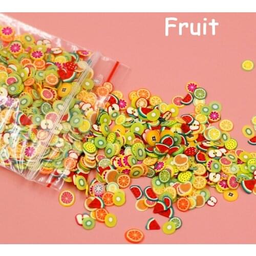 1000PCS Fruit Animal Slice Sticker Slime Accessories Fashion DIY Nail filling Polymer Clay Cute Decor Decals Creative Girl Toy
